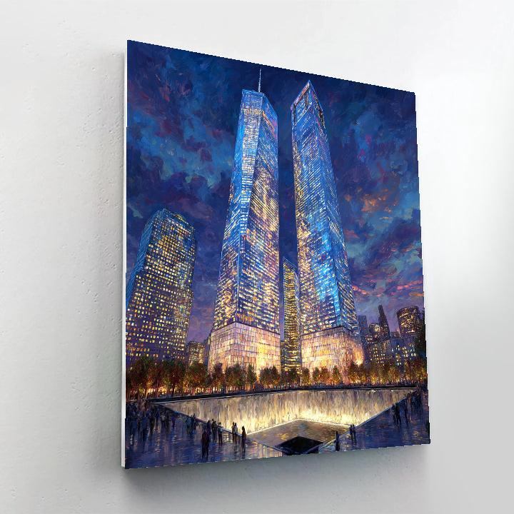 Petronas Tower Plaza Night Kuala Lumpur Malaysia DIY paint by numbers