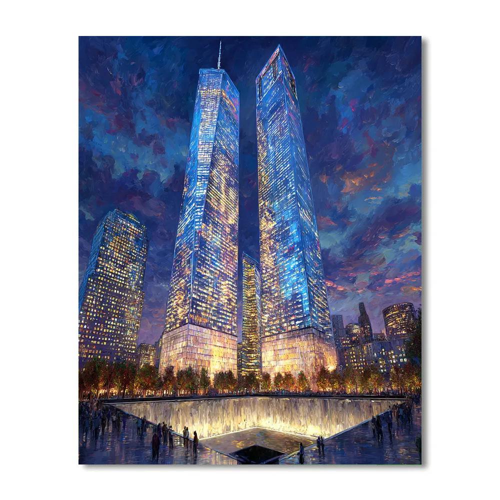 Petronas Tower Plaza Night Kuala Lumpur Malaysia DIY paint by numbers