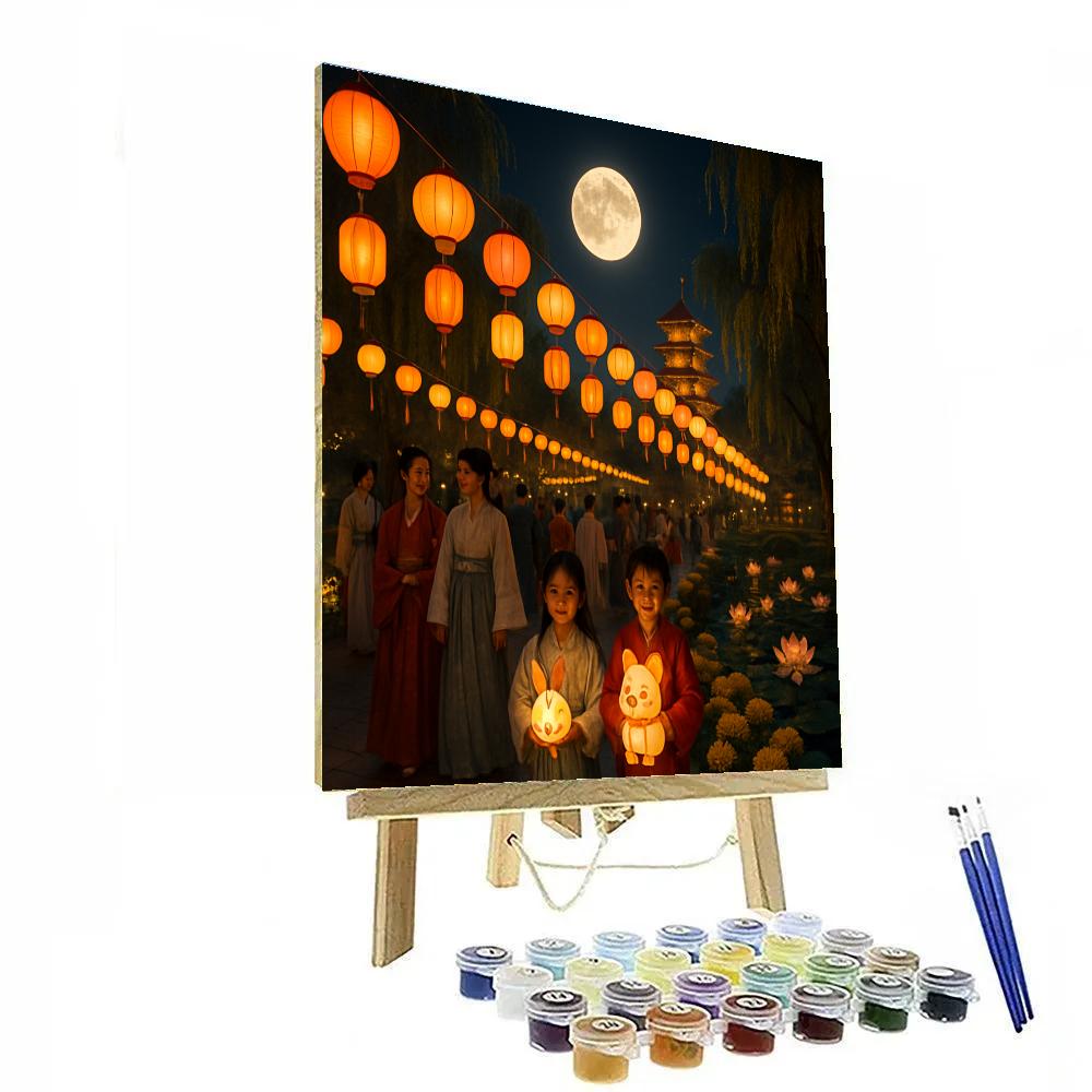 Mid Autumn Moon Festival Lantern Parade Paint by numbers kits