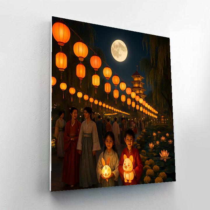 Mid Autumn Moon Festival Lantern Parade Paint by numbers kits