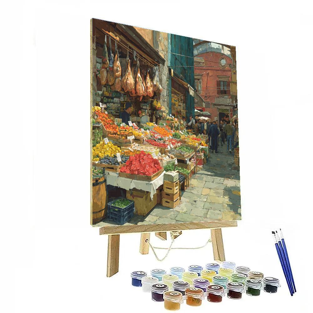 La Boqueria Market Barcelona Spain Food Stalls Number painting