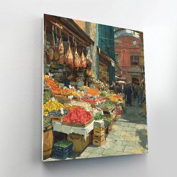La Boqueria Market Barcelona Spain Food Stalls Number painting