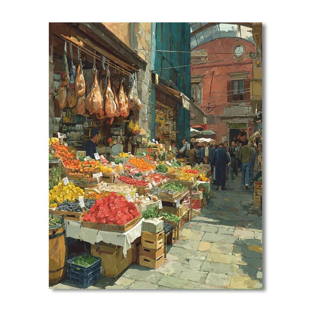 La Boqueria Market Barcelona Spain Food Stalls Number painting