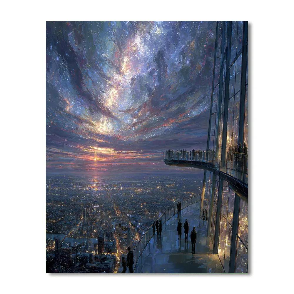 Umeda Sky Building Floating Garden Osaka Japan paint by numbers