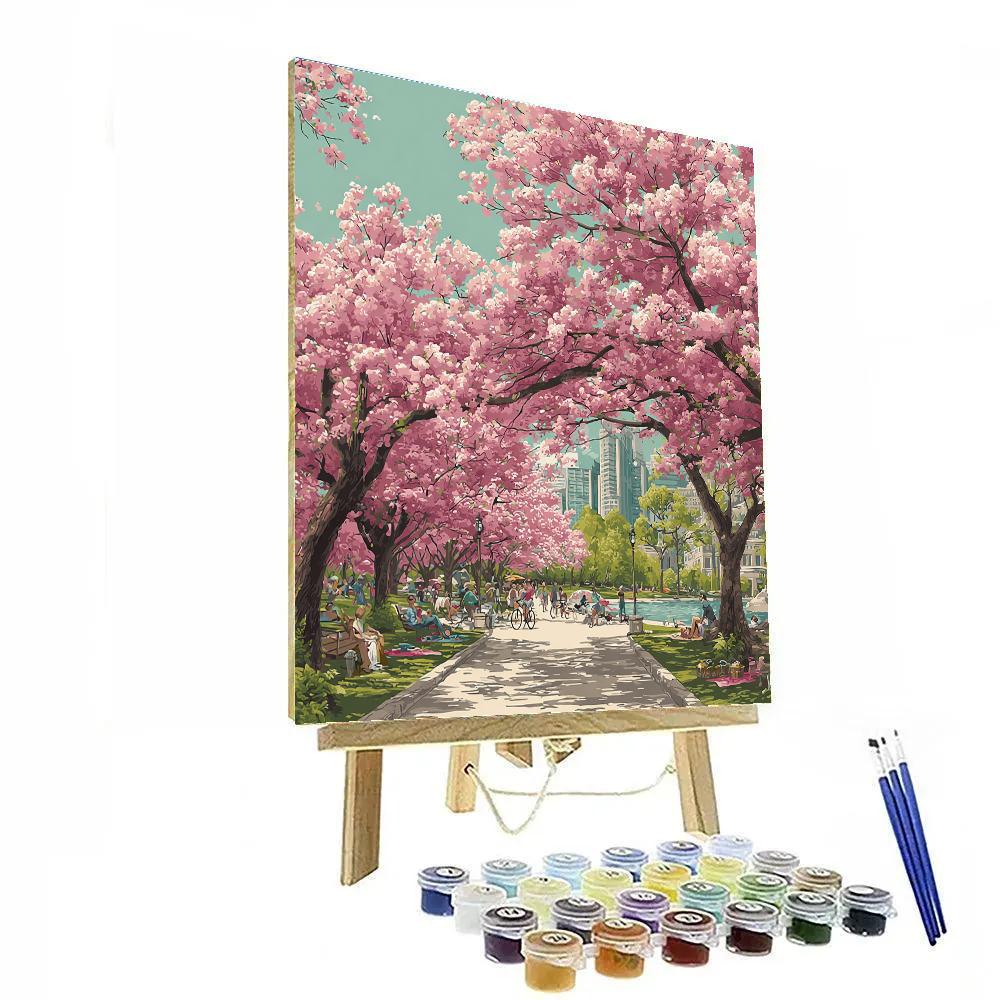 Yoyogi Park Cherry Blossoms Tokyo Japan Spring Paint by numbers kits