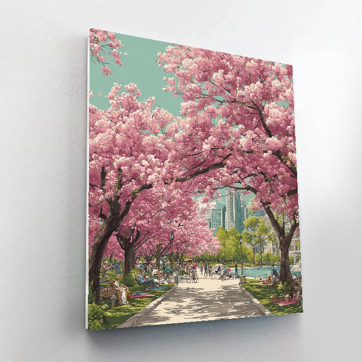 Yoyogi Park Cherry Blossoms Tokyo Japan Spring Paint by numbers kits