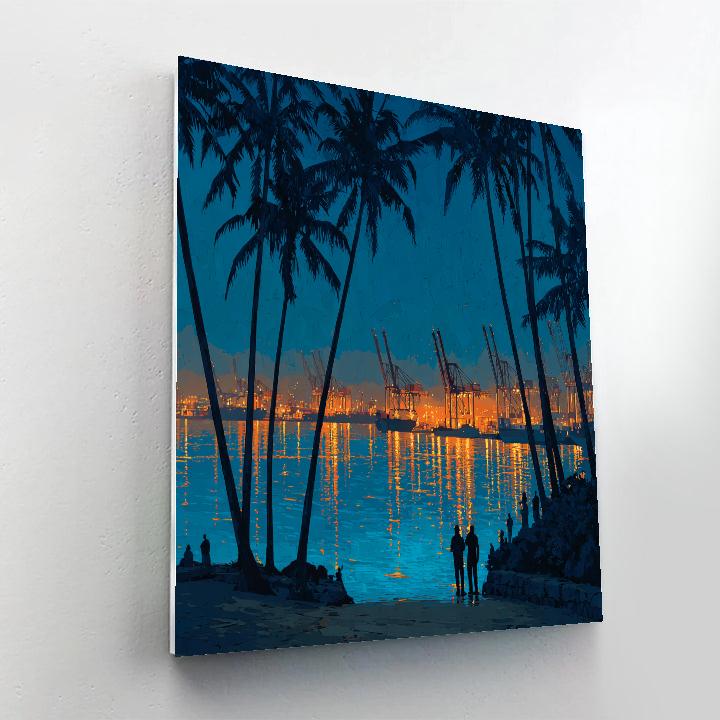 Alexandra Lookout Skyline Singapore Harbor DIY paint by numbers