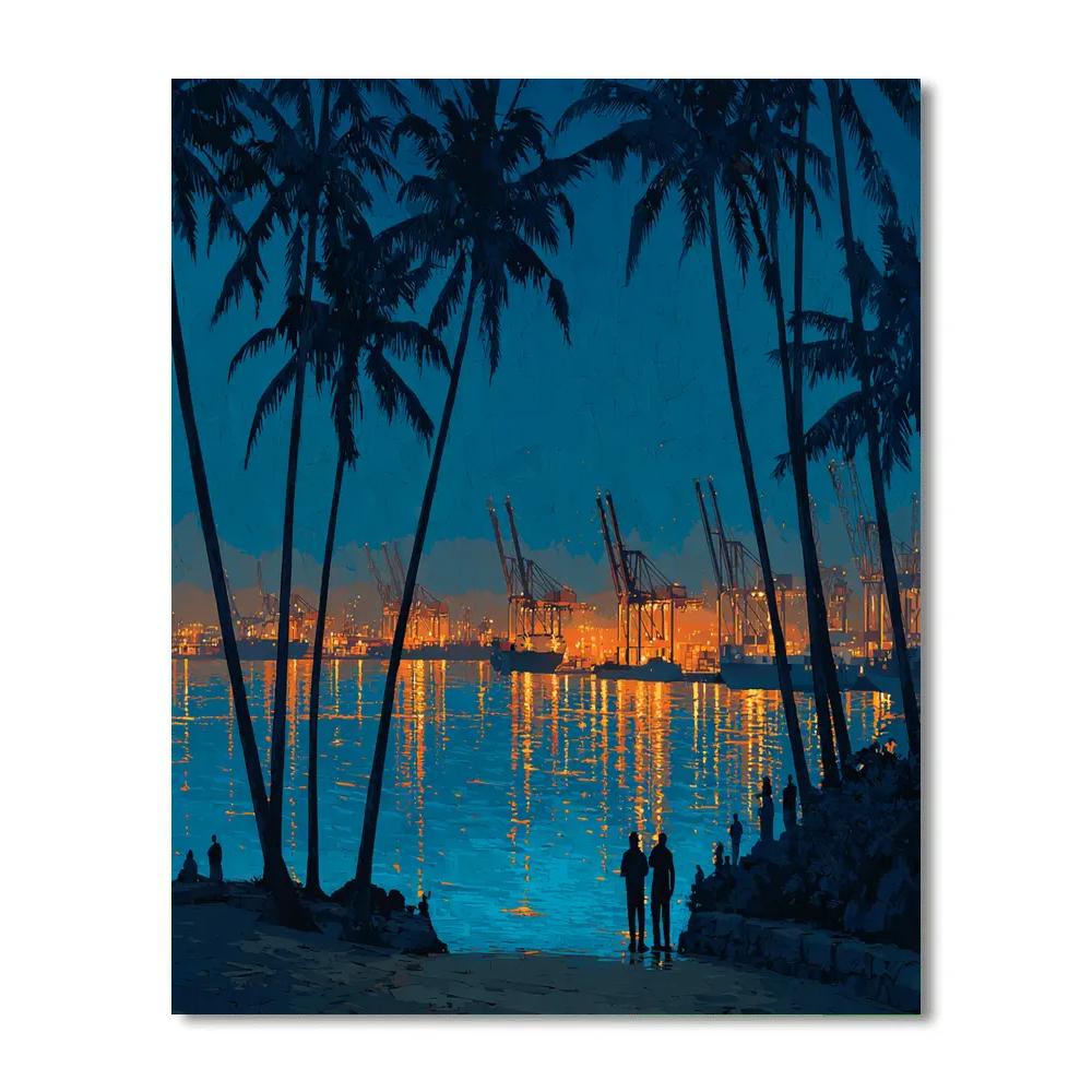 Alexandra Lookout Skyline Singapore Harbor DIY paint by numbers