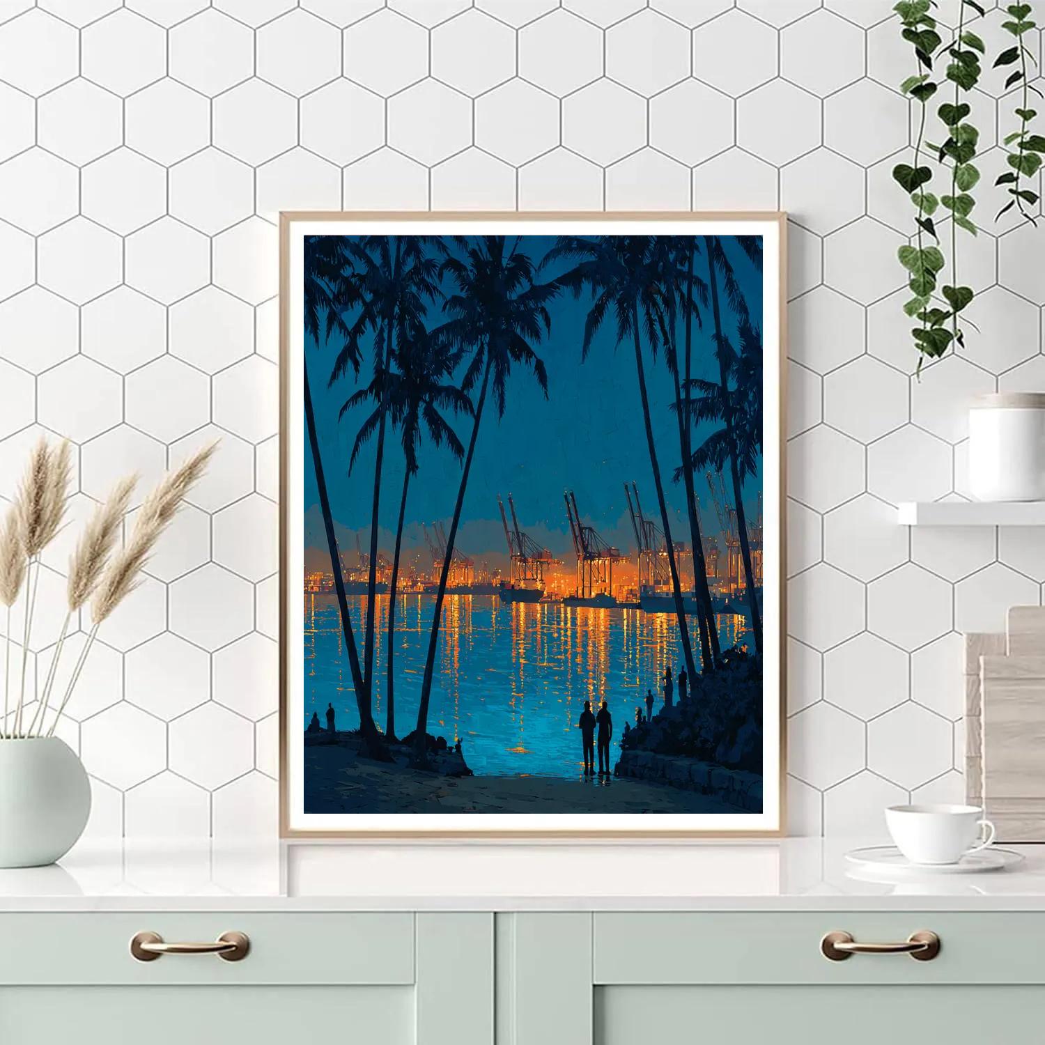 Alexandra Lookout Skyline Singapore Harbor DIY paint by numbers