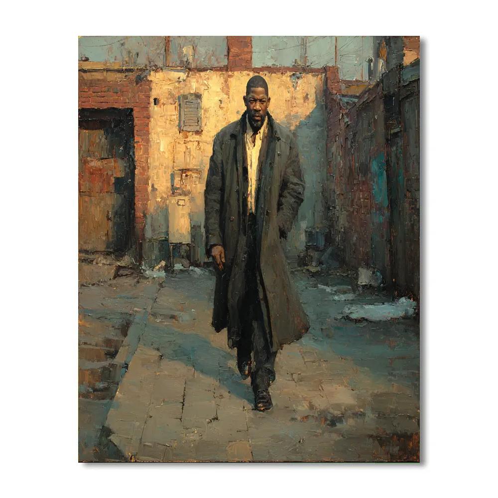 Denzel Washington: Resonant Steps Through Urban Canvases paint by number