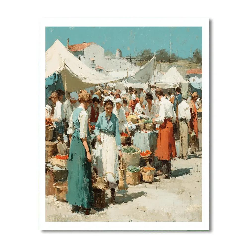 Camille Pissarro Inspired Village Market painting number kit
