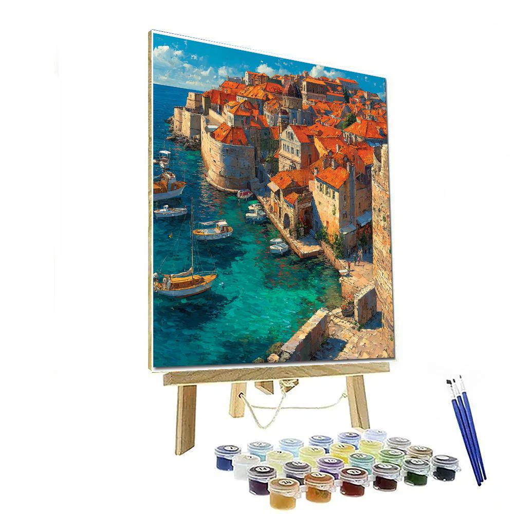 Old Quarter Waterfront Dubrovnik Croatia City Walls Number painting