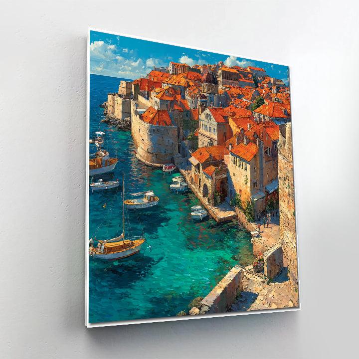 Old Quarter Waterfront Dubrovnik Croatia City Walls Number painting