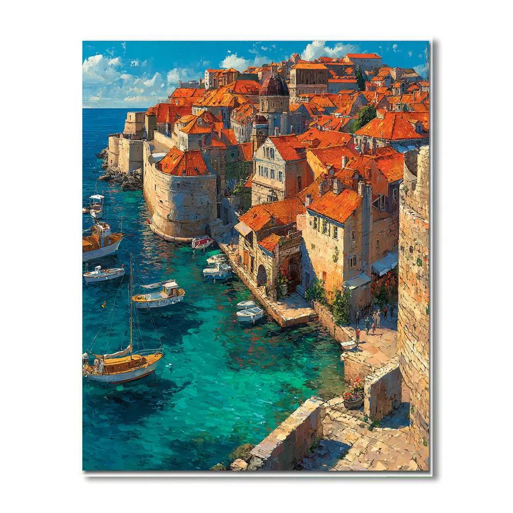 Old Quarter Waterfront Dubrovnik Croatia City Walls Number painting
