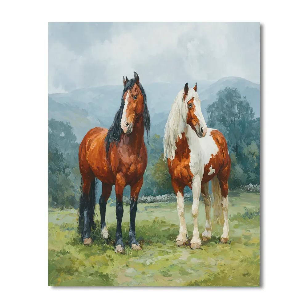 Edwin Landseer Inspired Majestic Horses paint by number