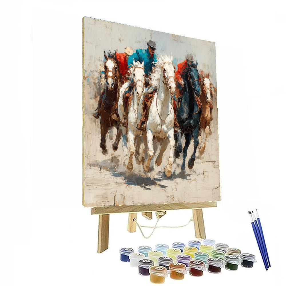 Edgar Degas Inspired Horse Race Number painting