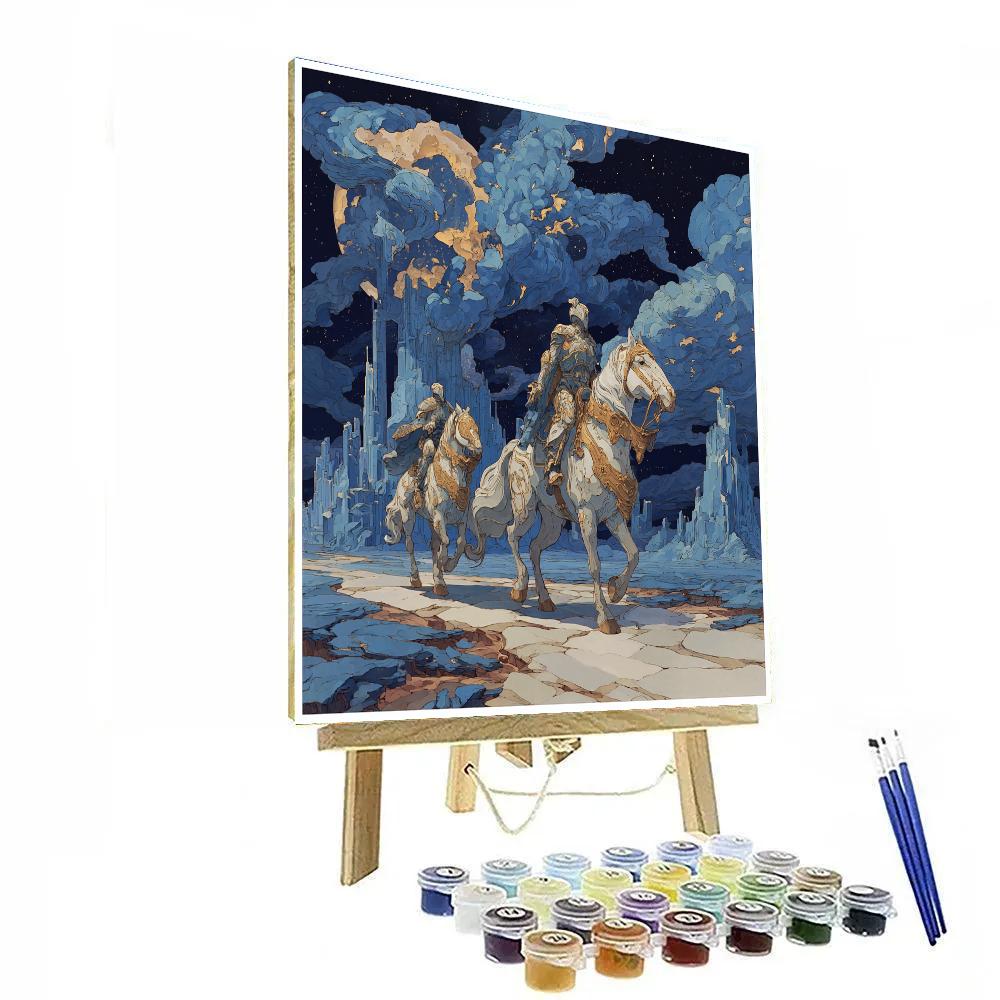 Salvador Dali Inspired Cosmic Riders Number painting