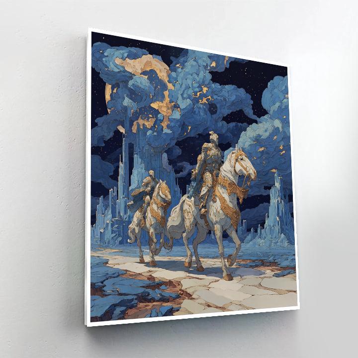 Salvador Dali Inspired Cosmic Riders Number painting