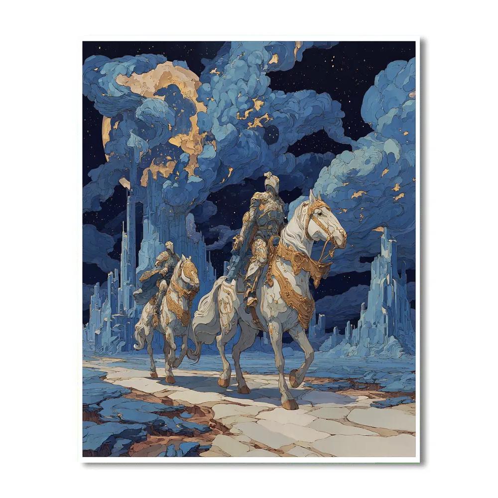 Salvador Dali Inspired Cosmic Riders Number painting