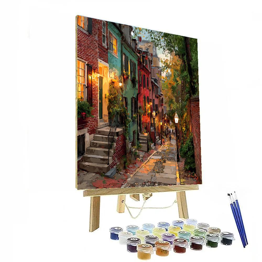 Beacon Hill Narrow Lanes Boston United States paint by color