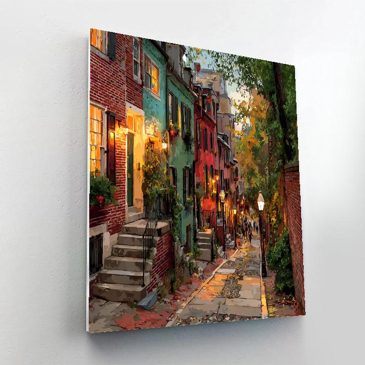 Beacon Hill Narrow Lanes Boston United States paint by color