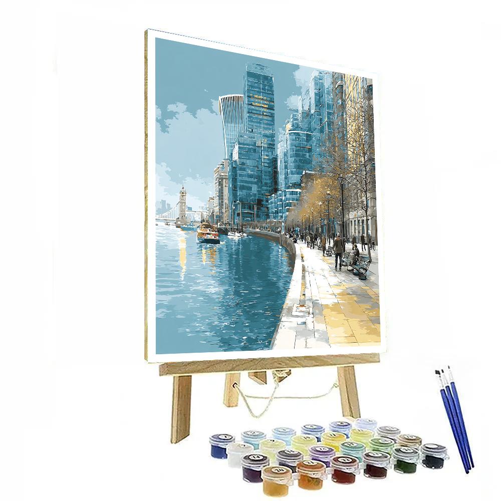 Canary Wharf Riverside Walk London United Kingdom Numbered painting kits