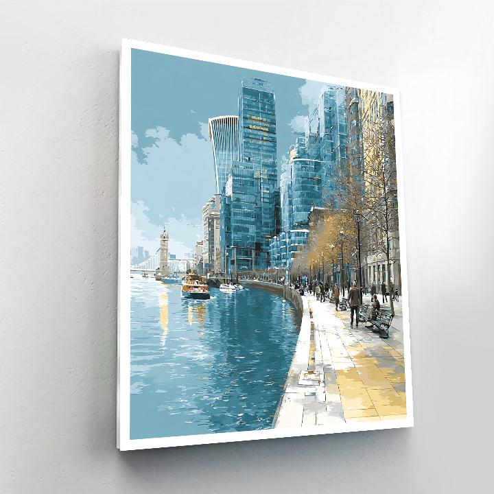 Canary Wharf Riverside Walk London United Kingdom Numbered painting kits
