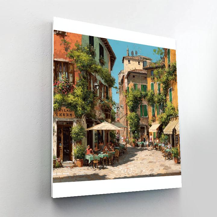 Trastevere Cobblestone Evening Rome Italy Number painting