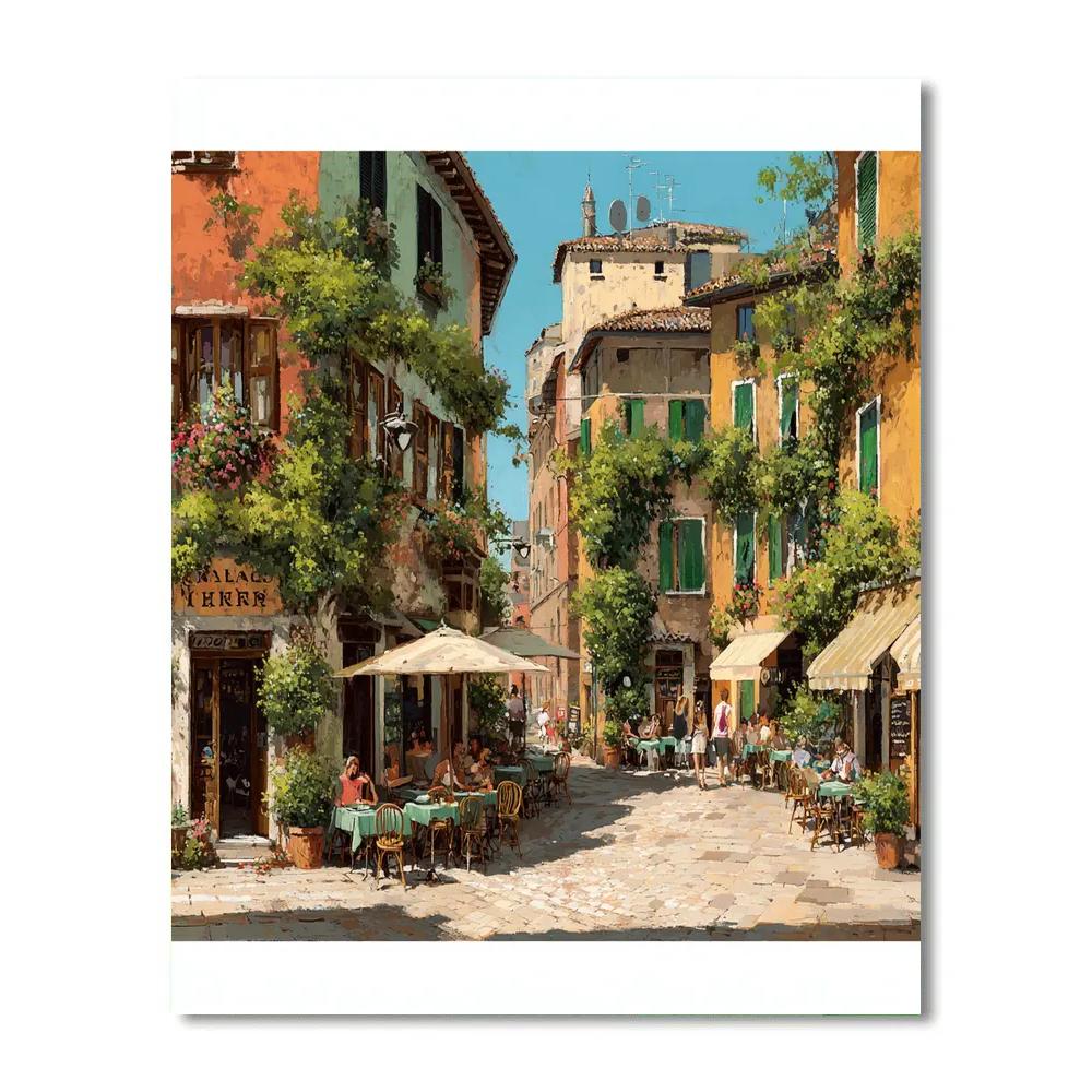 Trastevere Cobblestone Evening Rome Italy Number painting