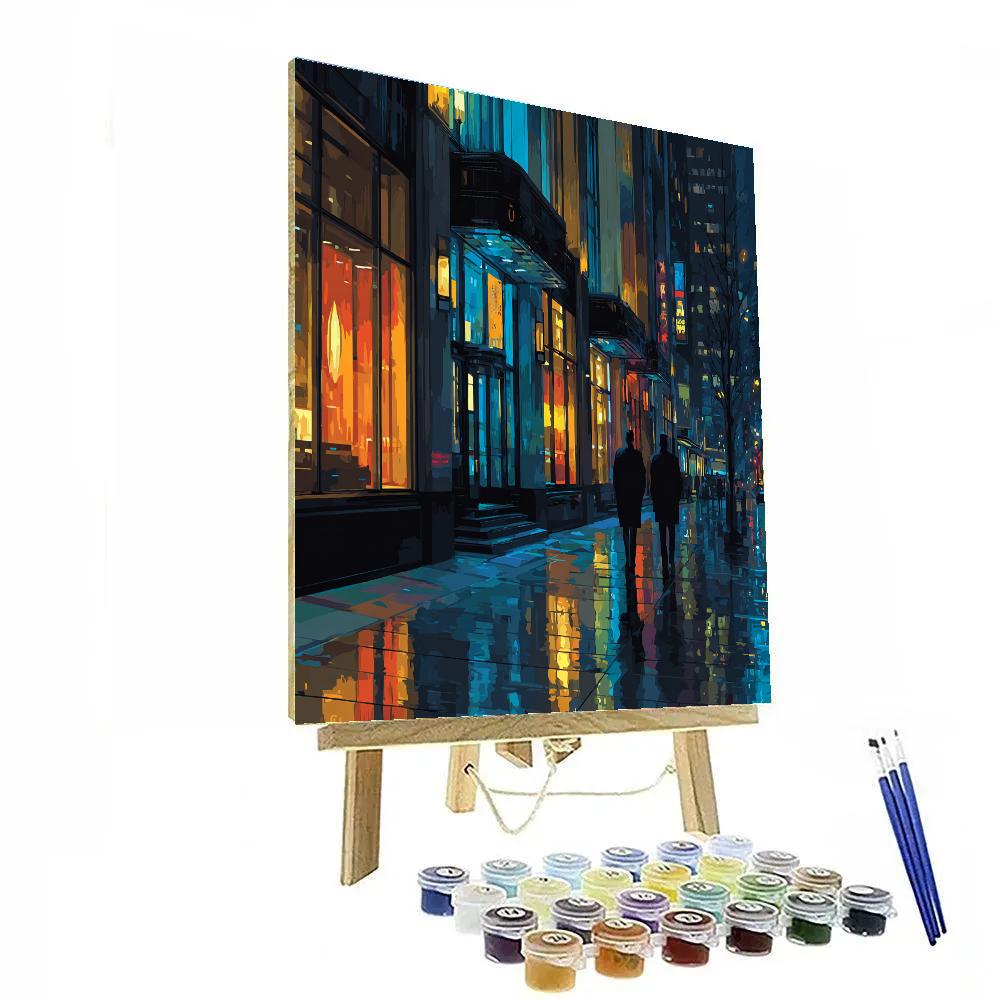 Ginza Shopping Street Night Tokyo Japan Neon Numbered painting kits