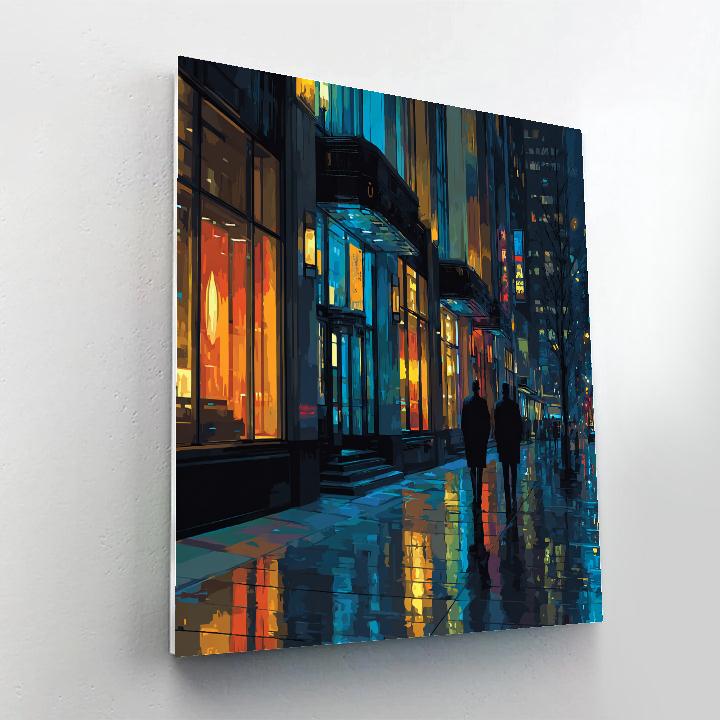 Ginza Shopping Street Night Tokyo Japan Neon Numbered painting kits