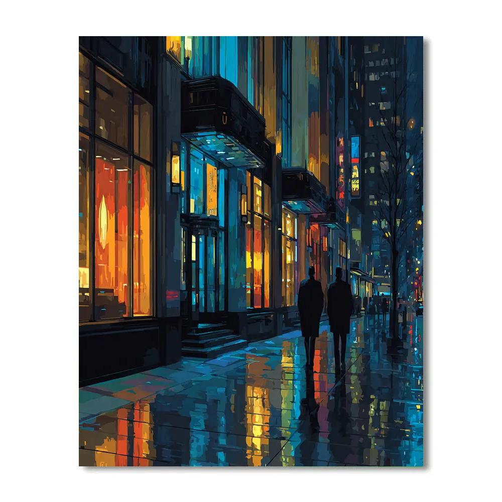 Ginza Shopping Street Night Tokyo Japan Neon Numbered painting kits