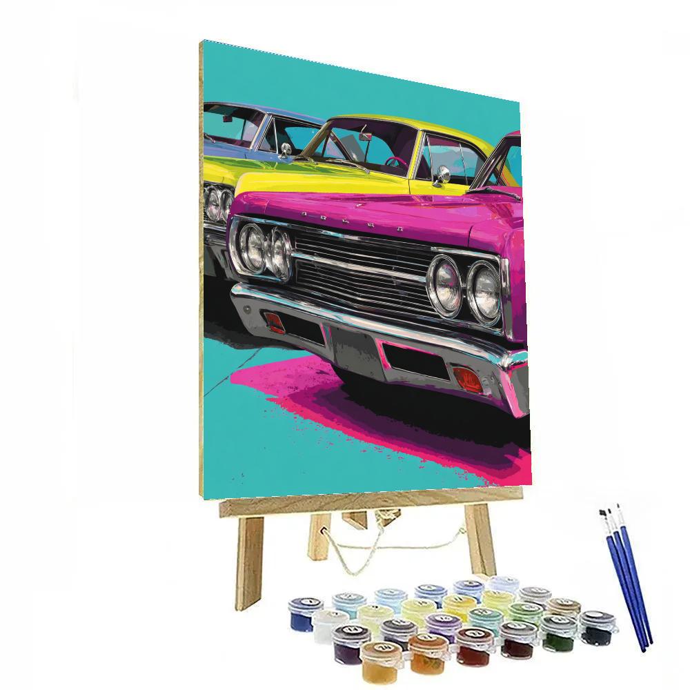 Andy Warhol Inspired Vintage Cars paint by numbers