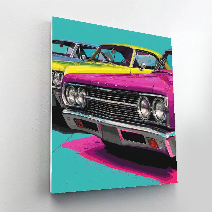 Andy Warhol Inspired Vintage Cars paint by numbers