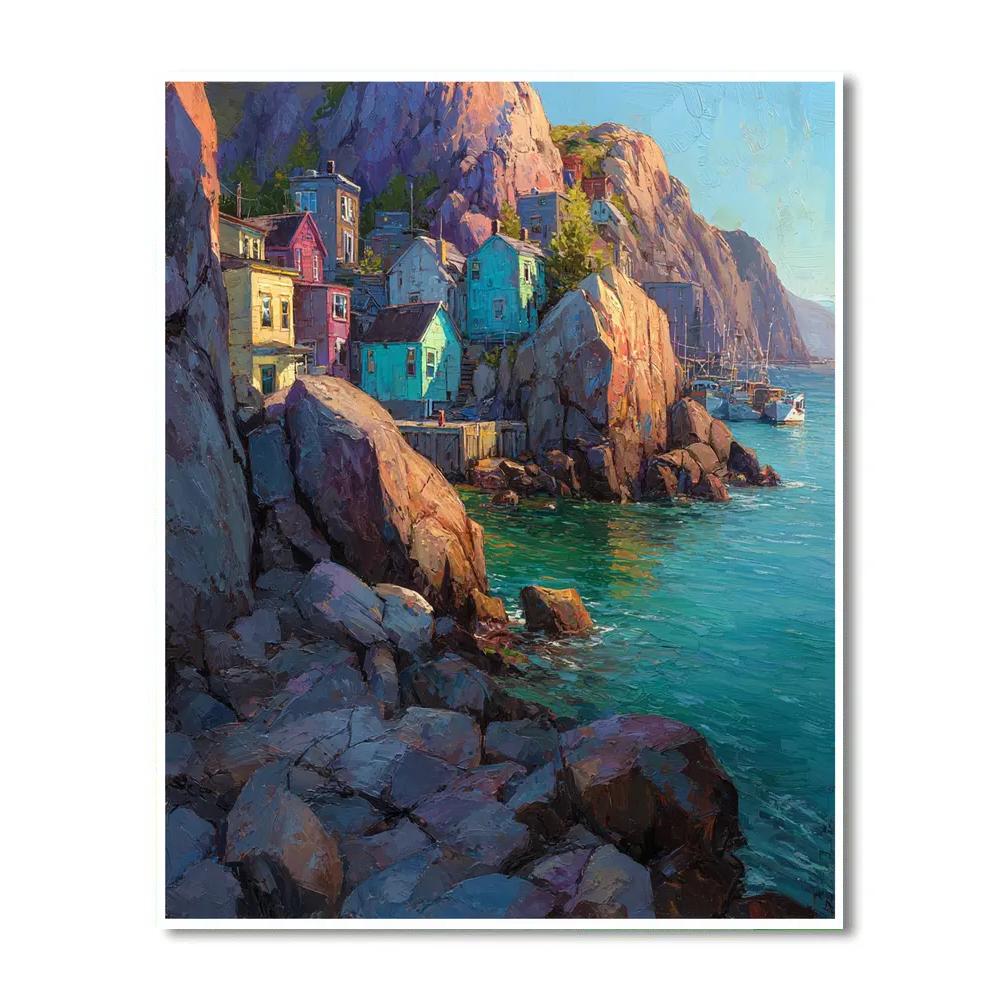 Bouldering Cliffs And Coastal Village Hobart Australia Paint by numbers kits