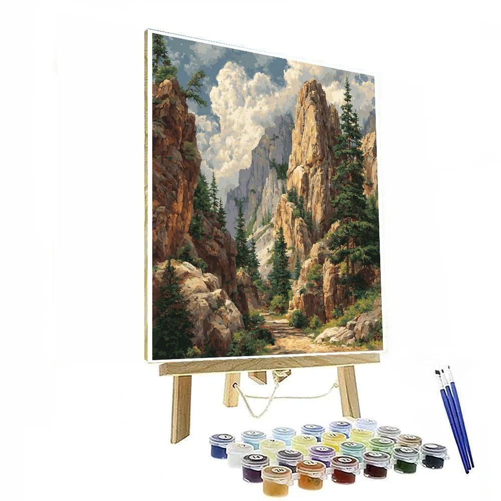 Gustave Courbet Inspired Mountain Landscape paint by numbers