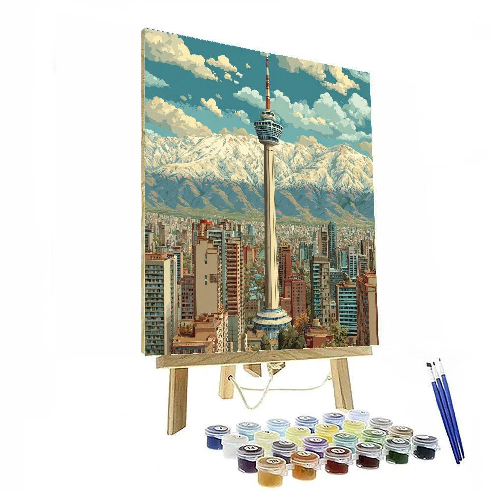 Santiago Sky Costanera Tower Panorama Chile Paint by numbers art