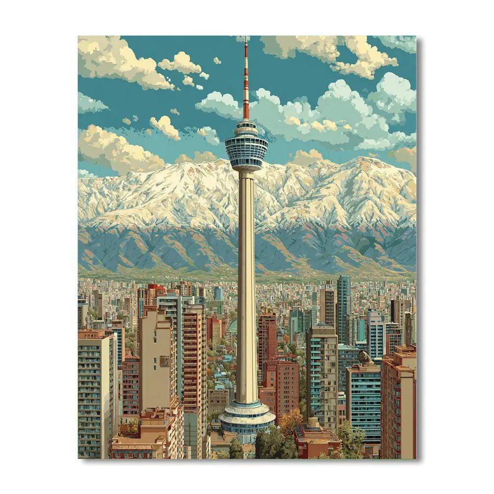 Santiago Sky Costanera Tower Panorama Chile Paint by numbers art