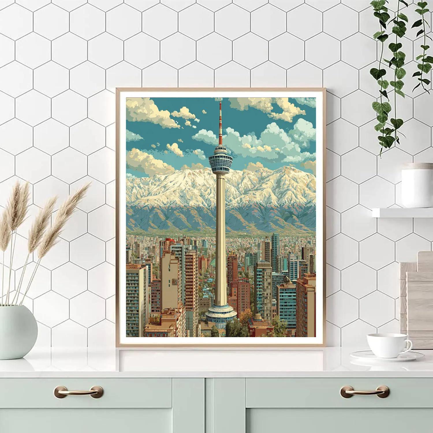 Santiago Sky Costanera Tower Panorama Chile Paint by numbers art