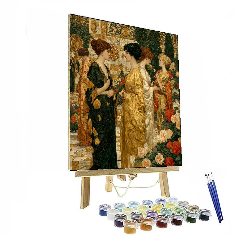 Gustav Klimt Inspired Decorative Garden Party painting number kit
