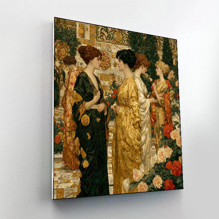 Gustav Klimt Inspired Decorative Garden Party painting number kit