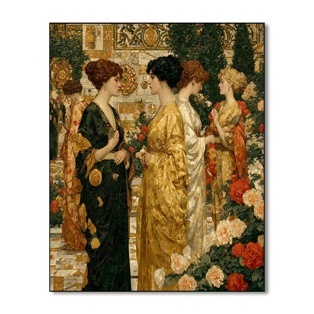 Gustav Klimt Inspired Decorative Garden Party painting number kit