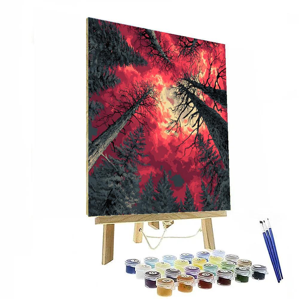 Edvard Munch Inspired Lonely Forest paint by color