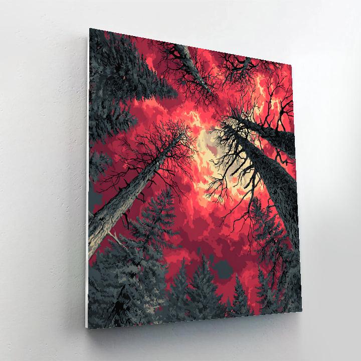 Edvard Munch Inspired Lonely Forest paint by color