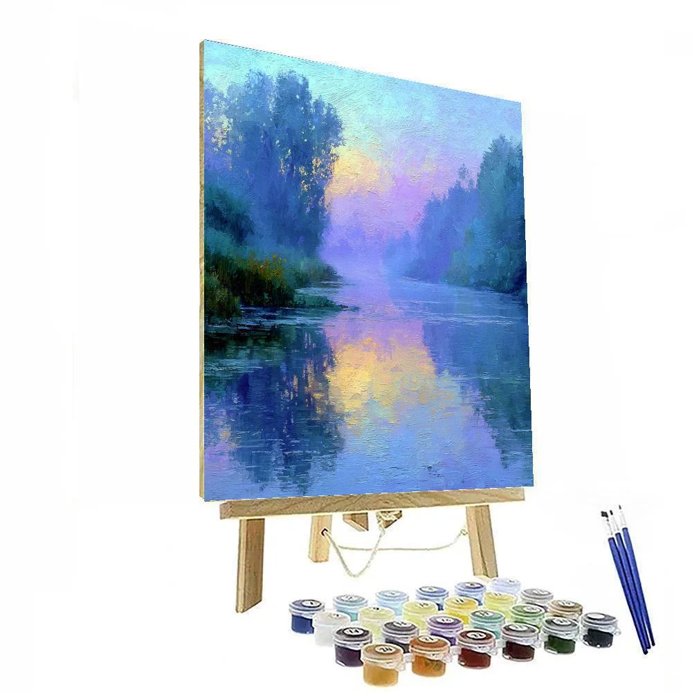 Claude Monet Inspired River Dawn paint by numbers