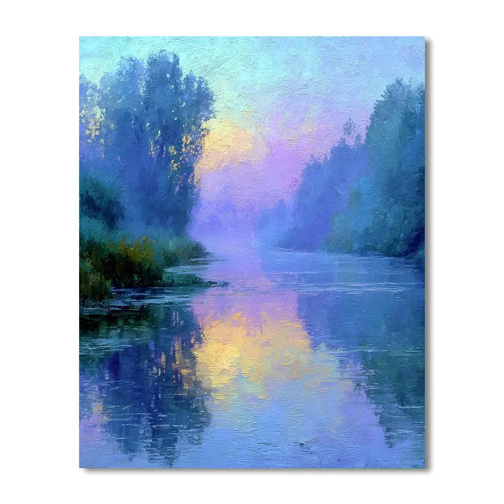 Claude Monet Inspired River Dawn paint by numbers