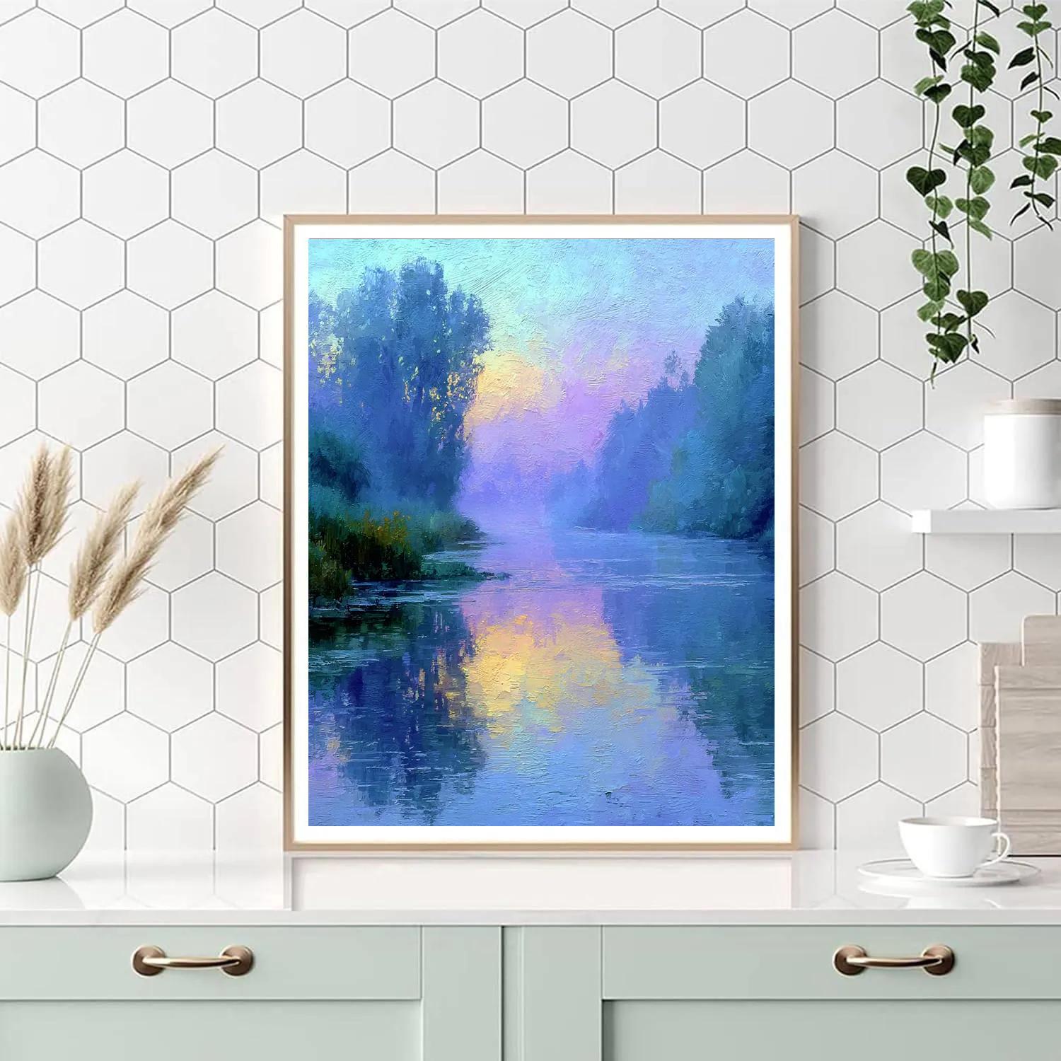 Claude Monet Inspired River Dawn paint by numbers