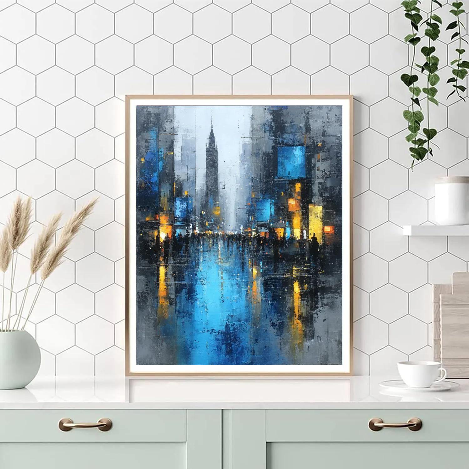 Jackson Pollock Inspired Urban Rain paint by color