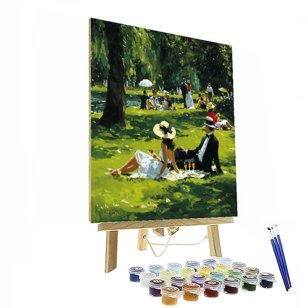 Edouard Manet Inspired Garden Picnic painting number kit