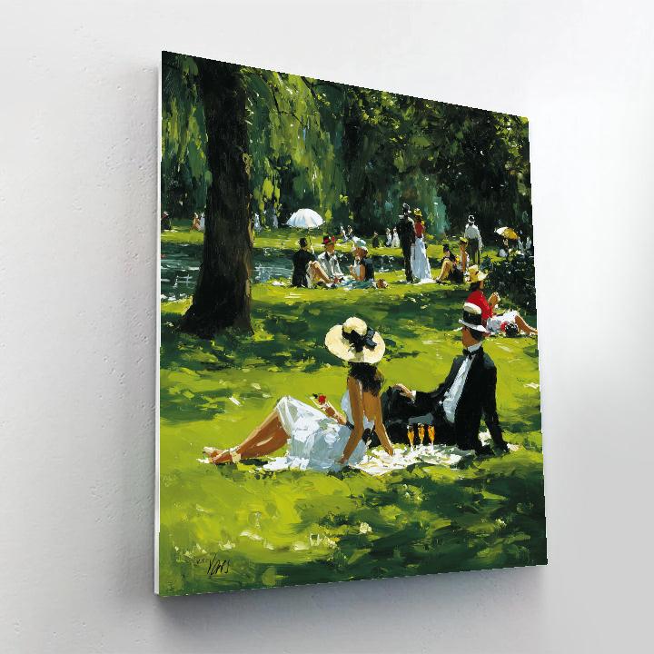 Edouard Manet Inspired Garden Picnic painting number kit